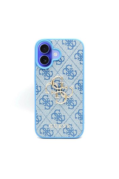 Guess Carcasă pentru iPhone 16 - Guess Hardcase 4G Big Logo (GUHCP16S4GMGBL) - Albastră