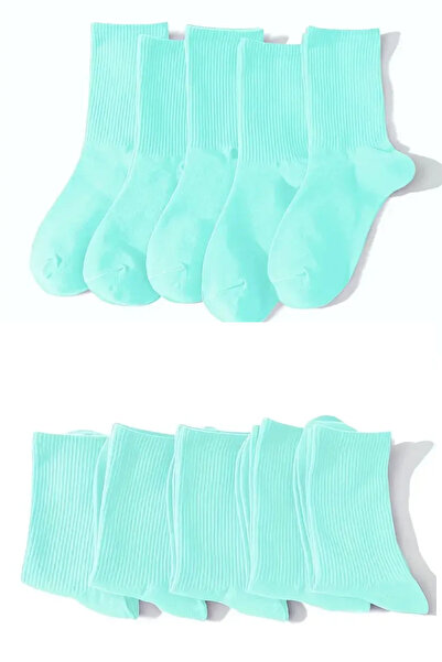Esinti 5 чифта мъжки дамски чорапи, обикновени тюркоазени чорапи до глезена, унисекс тенис спортни чорапи