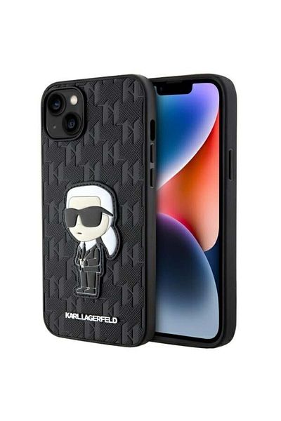 Karl Lagerfeld Carcasă pentru iPhone 14 Plus - Karl Lagerfeld Saffiano (KLHCP14MSAKHPKK) - Monogram Ikonik
