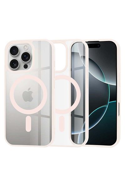 Techsuit Husă pentru iPhone 16 Pro - Techsuit MagSafe Pro - Roz Nud