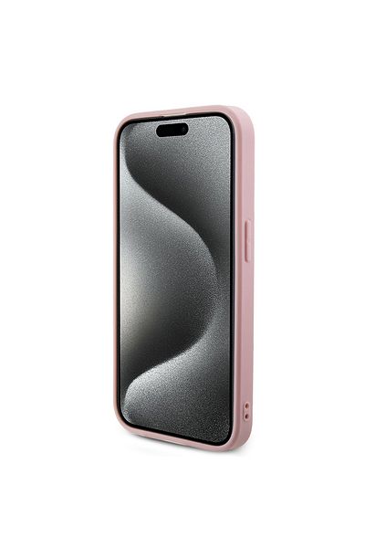 Guess IPhone 15 Pro Max Case - Guess Saffiano Iridescent Script (GUHCP15XPSAIRSP) - Pink