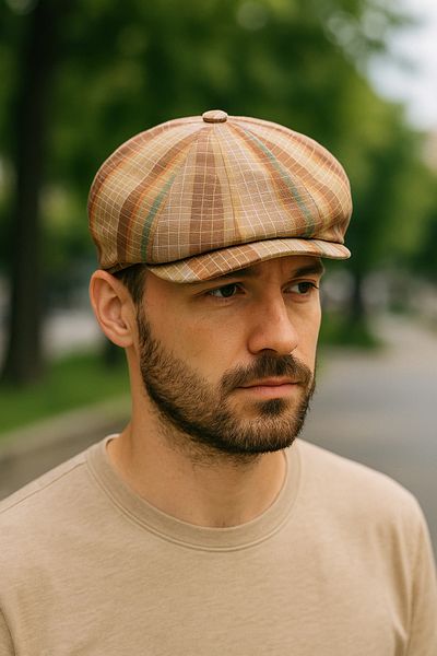 LAGRANZE Trendy Plaid Men's Hat – Casual & Retro
