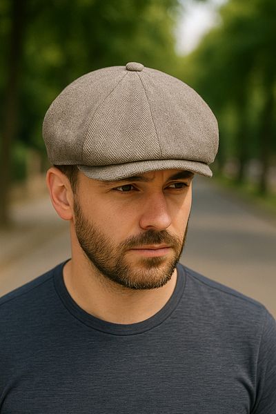 LAGRANZE Men's Vintage Cap Hat – Oxford Textured Eight-Slice