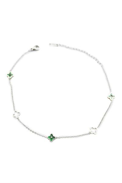 PRATİKOBA Vc Clover Anklet - Silver