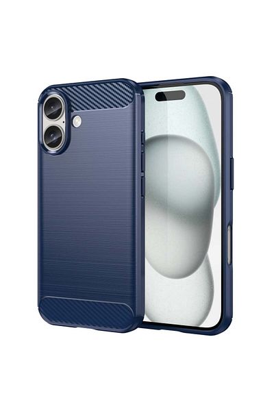 Techsuit Carcasă pentru iPhone 16 - Techsuit Carbon Silicone - Albastră