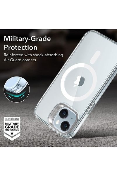 ESR Carcasă pentru iPhone 15 Plus - ESR Classic Hybrid HaloLock cu suport - Albastru transparent