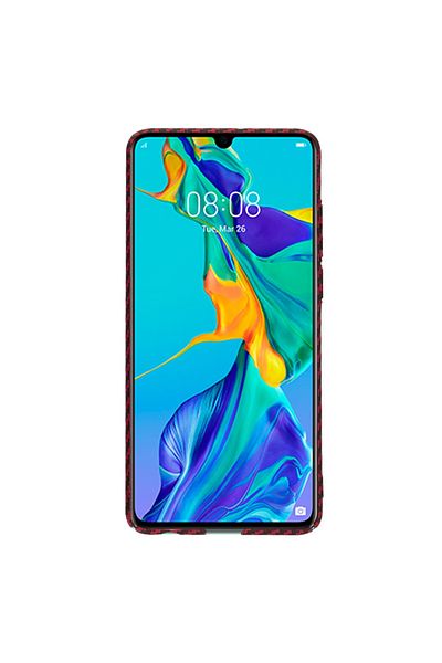 Techsuit Huawei P30 Case - Techsuit Carbonite FiberShell - Red