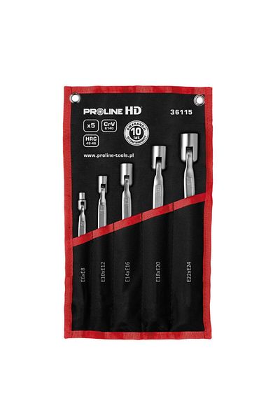 PROLINE Flexible Torx Socket Set Cr-Va Hd E6-E24 5P