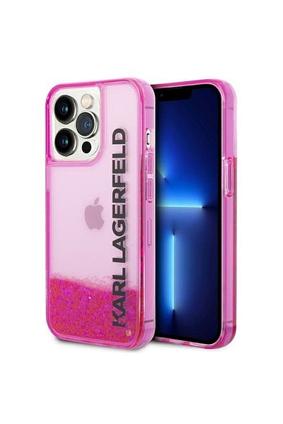 Karl Lagerfeld Carcasă pentru iPhone 14 Pro Max - Karl Lagerfeld Hardcase cu sclipici lichid (KLHCP14XLCKVF) - Roz Elong