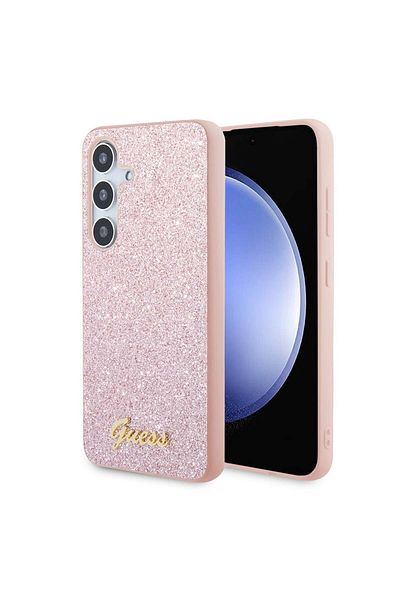 Guess Case For Samsung Galaxy S24 Plus - Glitter Script (GUHCS24MHGGSHP) - Pink