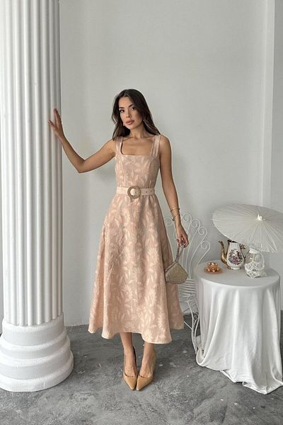 Viyamo Beige Cup Long Dress