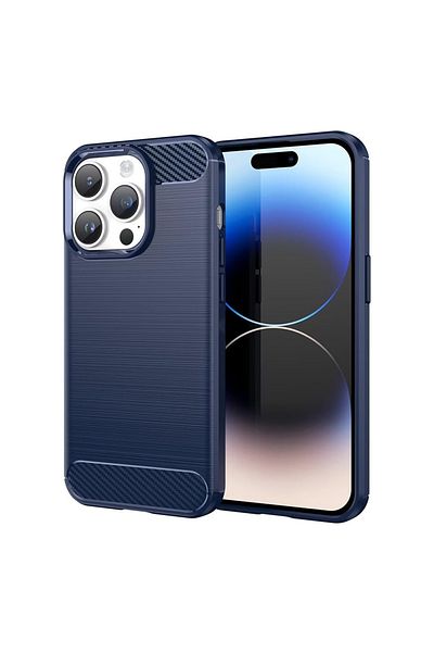 Techsuit Carcasă pentru iPhone 14 Pro - Techsuit Carbon Silicone - Albastră