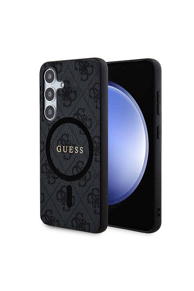 Guess Case for Samsung Galaxy S24 - Guess 4G Collection Leather MagSafe (GUHMS24SG4GFRK) - Black