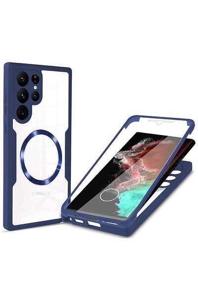 Techsuit Husă pentru Samsung Galaxy S23 Ultra + Folio - Techsuit ColorVerse 360 ​​MagSafe Series - Albastră