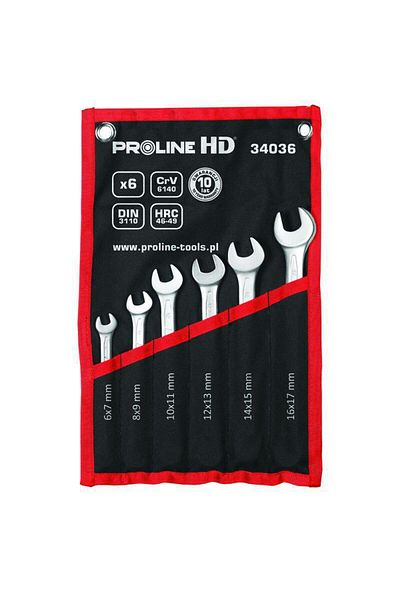 PROLINE Set of open-end wrenches Cr-Va Hd 6-22Mm - 8P.