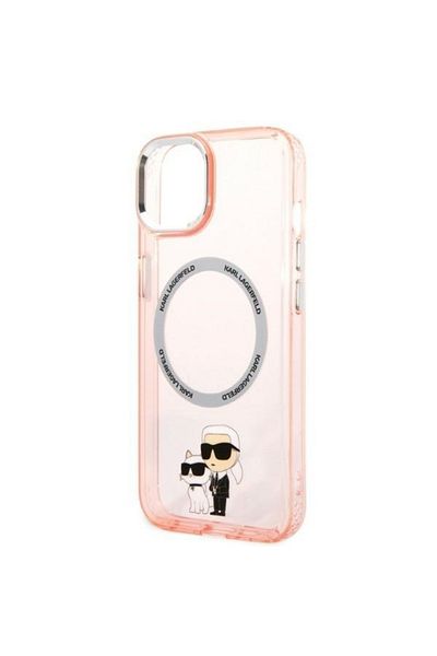 Karl Lagerfeld Carcasă pentru iPhone 14 - Karl Lagerfeld Hardcase MagSafe (KLHMP14SHNKCIP) - Roz iconic Karl&Choupette