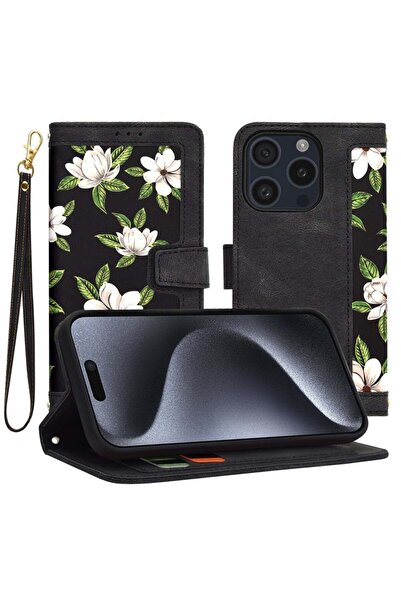 Techsuit Husă pentru iPhone 15 Pro - Techsuit FlipCraft - Florile Zorilor