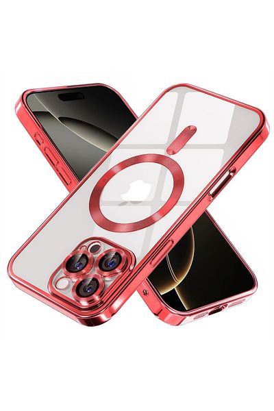 Techsuit Case for iPhone 16 Pro Max - Techsuit Luxury Crystal MagSafe - Red