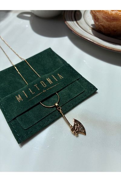 Miltonia War Axe Labrys Steel Necklace