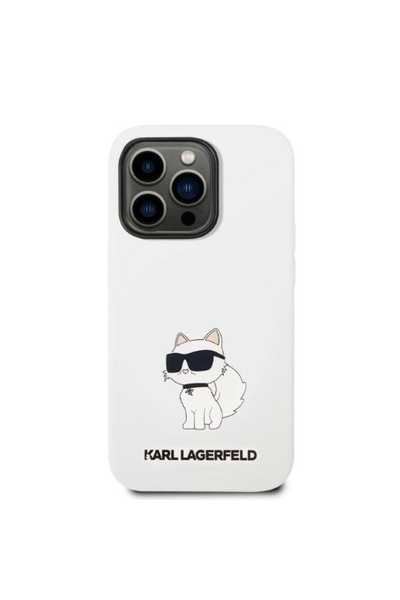 Karl Lagerfeld Carcasă pentru iPhone 14 Pro - Karl Lagerfeld Silicon MagSafe (KLHMP14LSNCHBCH) - Choupette Albă