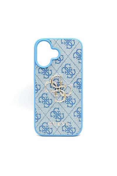 Guess Carcasă pentru iPhone 16 - Guess Hardcase 4G Big Logo (GUHCP16S4GMGBL) - Albastră