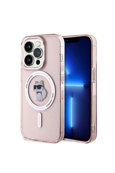 Karl Lagerfeld Carcasă pentru iPhone 14 Pro Max - Karl Lagerfeld IML MagSafe (KLHMP14XHFCCNOP) - Choupette roz