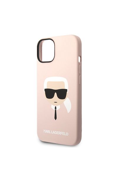 Karl Lagerfeld Carcasă pentru iPhone 14 Plus - Karl Lagerfeld Silicon (KLHCP14MSLKHLP) - Capul lui Karl roz
