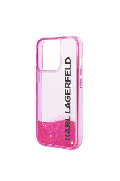 Karl Lagerfeld Carcasă pentru iPhone 14 Pro - Karl Lagerfeld Hardcase cu sclipici lichid (KLHCP14LLCKVF) - Roz Elong
