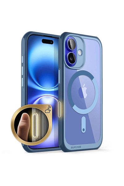 Supcase Carcasă pentru iPhone 16 - Supcase Unicorn Beetle Slim Clear MagSafe - Azure