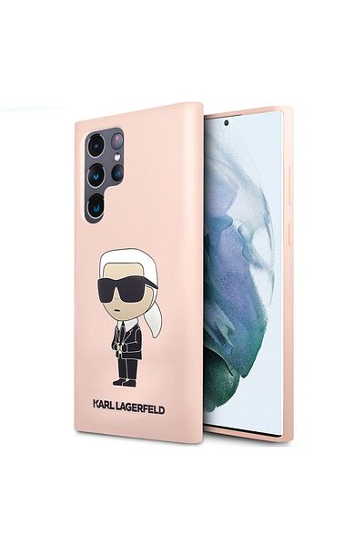 Karl Lagerfeld Carcasă pentru Samsung Galaxy S23 Ultra - Karl Lagerfeld Silicon (KLHCS23LSNIKBCP) - Roz Ikonik