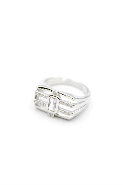 PRATİKOBA Stone Vip Ring - Silver