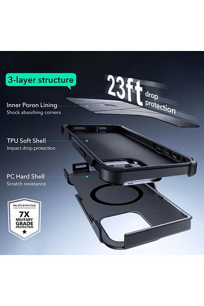 ESR IPhone 16 Pro Max Case - ESR Cyber Armor Kickstand - Green