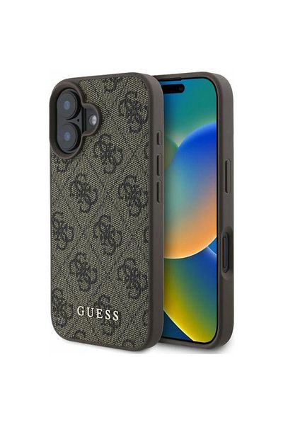 Guess Case for iPhone 16 Plus - Guess Hardcase 4G Classic (GUHCP16MG4GFBR) - Brown