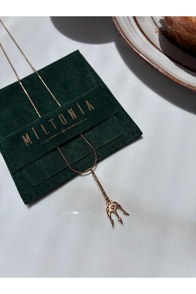 Miltonia Trident Three Pronged Harpoon Steel Necklace
