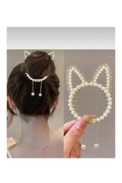 EBMER Catarame cu arc din metal auriu cu detaliu de perle