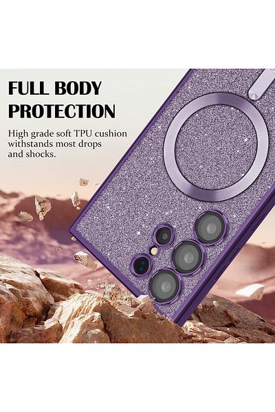 Techsuit Case for Samsung Galaxy S25 Ultra - Techsuit Luxury Glitter MagSafe - Black