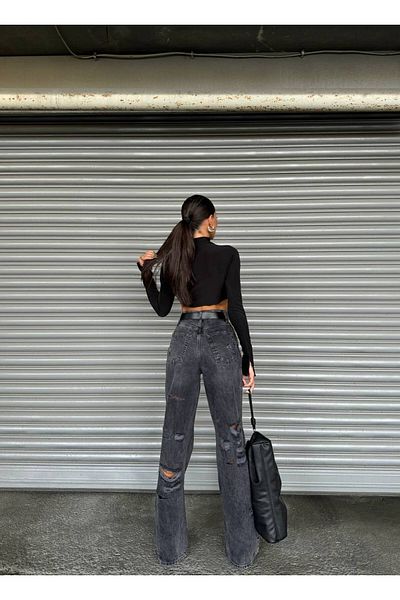 DENİKK Trend Special Design Button Detail Wide Leg Comfortable Fit Palazzo Trousers
