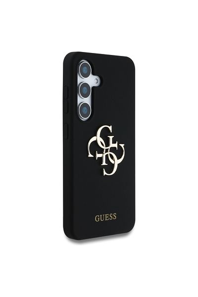 Guess Case for Samsung Galaxy S25 - Guess Silicone 4G Big Metal Logo (GUHCS25SS4SMDK) - Black