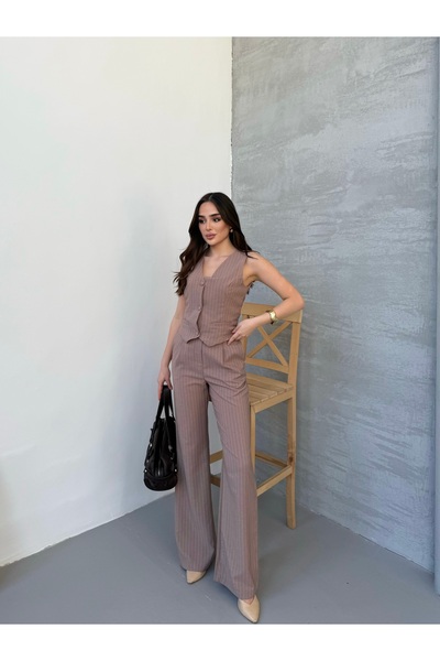 NEW STATION Set de pantaloni și vestă New Station, țesut