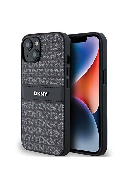 Dkny Carcasă pentru iPhone 15 - DKNY din piele cu dungi mono și logo metalic ...