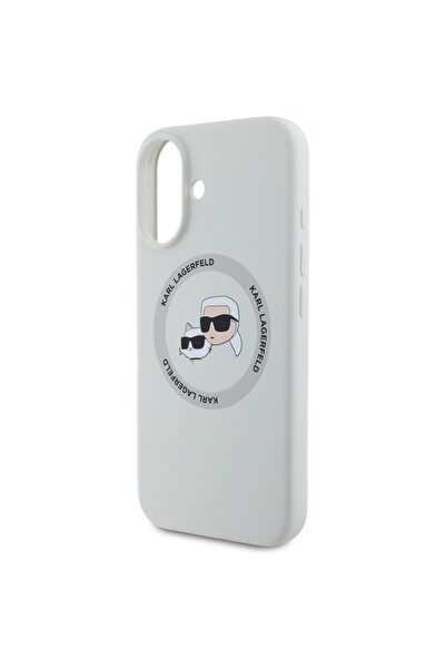 Karl Lagerfeld Θήκη iPhone 16 - Karl Lagerfeld Σιλικόνη MagSafe (KLHMP16SSKCHTCE) - Μπεζ Κεφαλή Karl&Choupette
