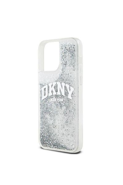 Dkny Case for iPhone 15 Pro - DKNY Hardcase Liquid Glitter Big Logo (DKHCP15LLBNAET) - White