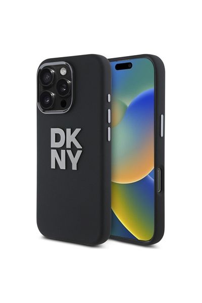 Dkny Carcasă pentru iPhone 16 Pro Max - DKNY Hardcase Silicon Lichid cu Logo Metalic (DKHCP16XSMCBSK) - Negru