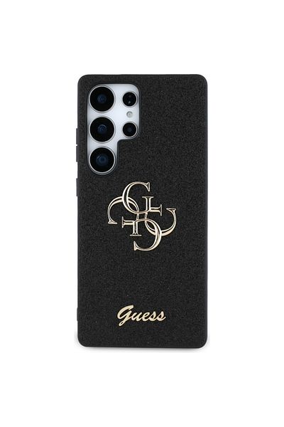 Guess Case for Samsung Galaxy S25 Ultra - Guess Glitter Script Big 4G Logo (GUHCS25LHG4SGK) - Black