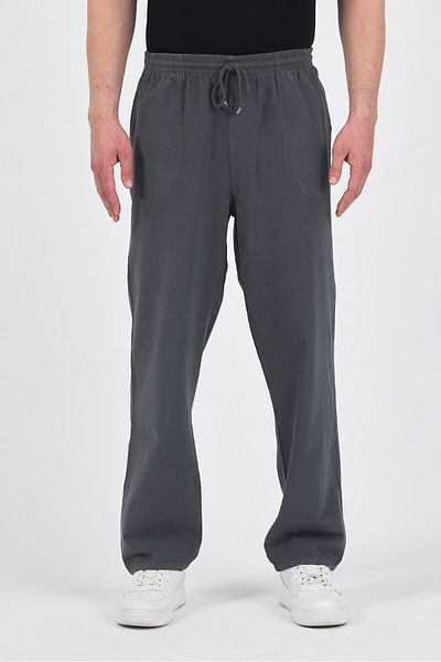 kırtex sport k teks şekil Men's Gray Cotton Crotch - 100% Elastic Waist Trousers