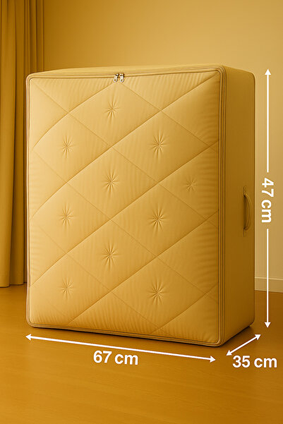HİG HOME Maxi Boy Hurç 47x67x35 cm Yorgan, Battaniye, Kıyafet Saklama ve Düzenleme Çantası