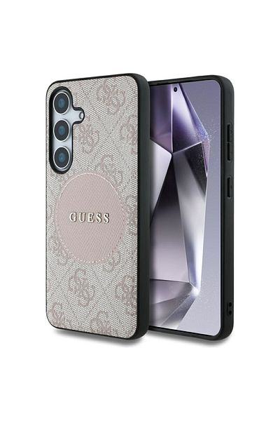 Guess Case for Samsung Galaxy S25 Plus - Guess 4G Circle Classic Logo MagSafe (GUHMS25MP4PGRSGP) - Pink