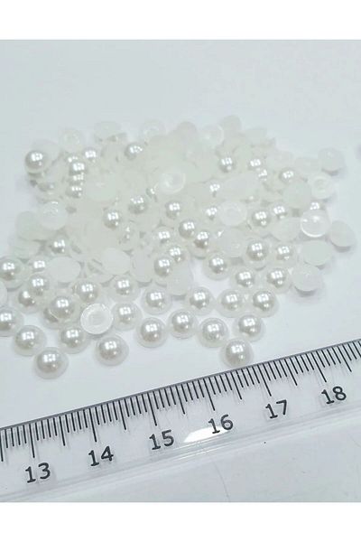 Hobimos 5000Pcs 4 mm White Half Pearl Beads - Small Size Half Pearl Beads
