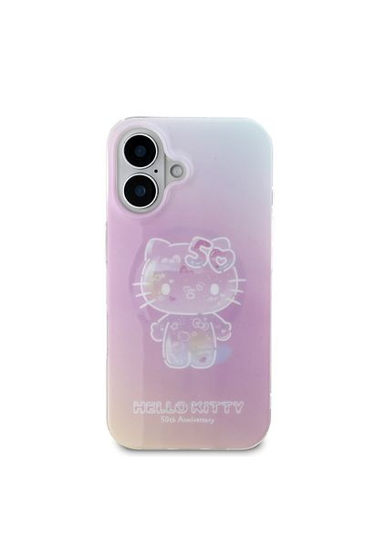 Hello Kitty Case for iPhone 16 - Hello Kitty Hardcase IML 50TH Anniversary MagSafe (HKHMP16SH50AP) - Pink