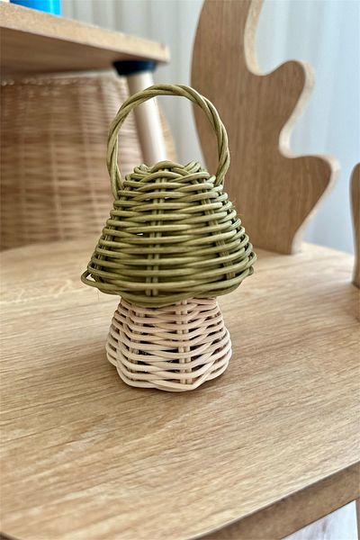 AFRALYAHOME Rattan Bamboo Rattle Hanging Decorative Mushroom 12 Cm